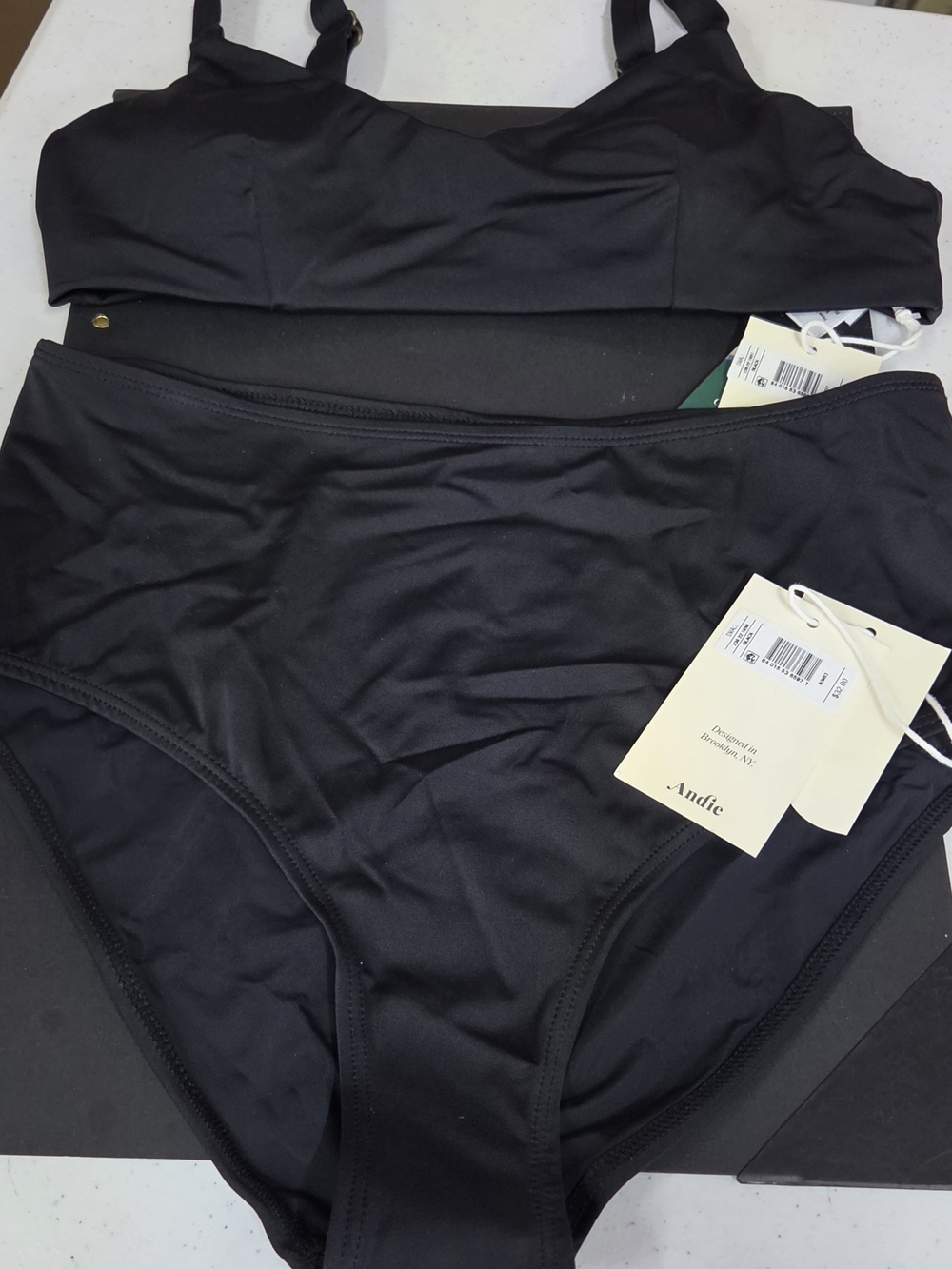 Andie Black High-Rise Bikini Set with Bralette
